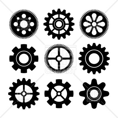 400x400 Set Of Gear Wheels Vector Image Vector Artwork Of Objects