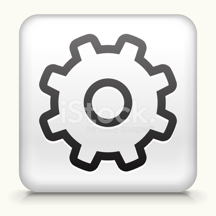 440x440 Square Button With Gear Royalty Free Vector Art Stock Vector