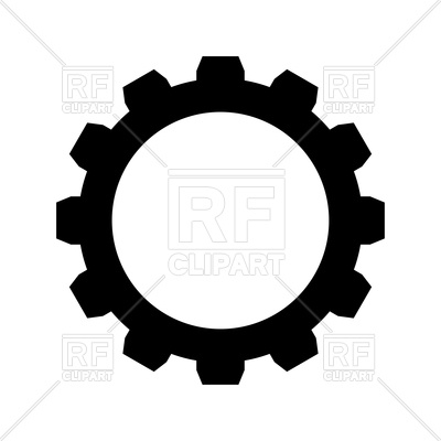 400x400 Black Gear Icon On White Background Vector Image Vector Artwork