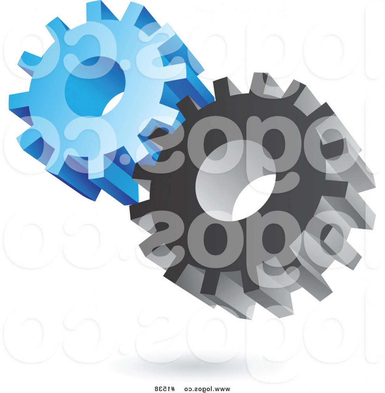 1228x1252 Royalty Free Vector D Gray And Blue Gear Wheel Icon Logo By