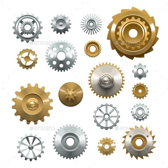590x590 Shiny Metal Gears Set Metal Gear, Metals And Font Logo