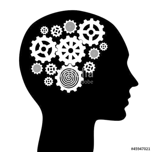 500x500 Human Head With Gears Vector Illustration Stock Image And Royalty