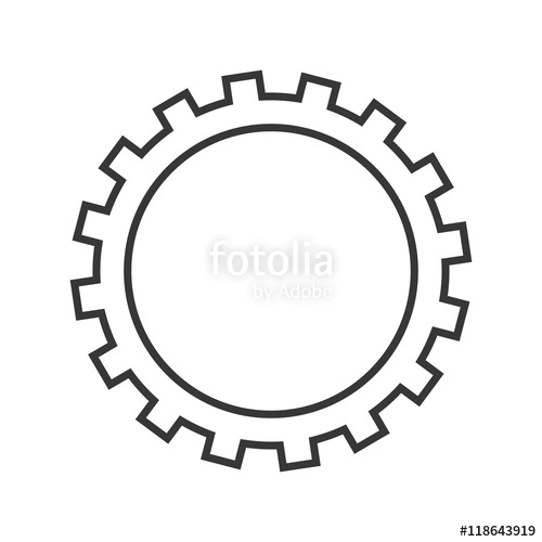 500x500 Gear Cog Circle Machine Part Icon. Flat And Isolated Design