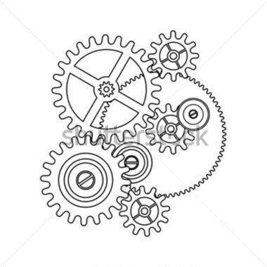 380x380 Gears Clipart Outline