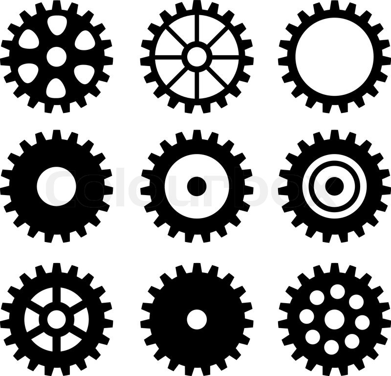800x769 Set Of Gear Wheels Stock Vector Colourbox