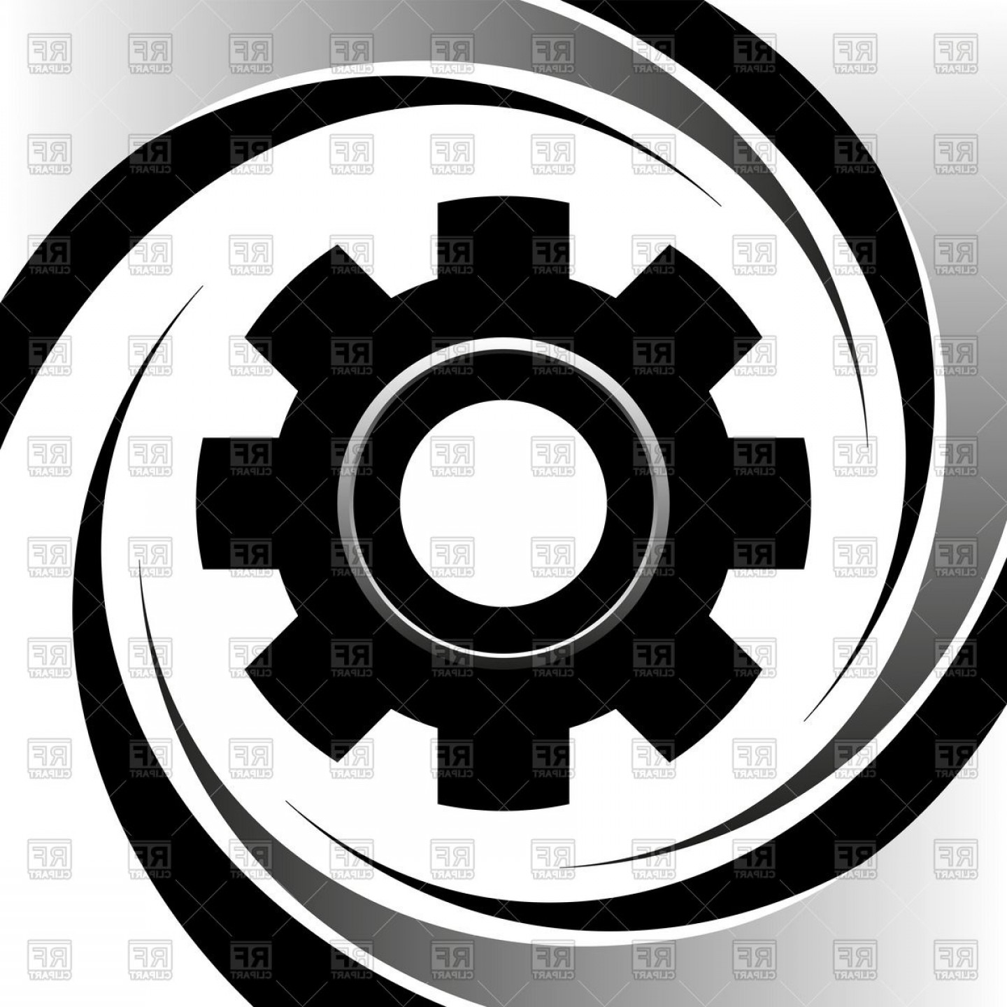 1440x1440 Silhouette Of Machine Gear Wheel Vector Clipart Shopatcloth