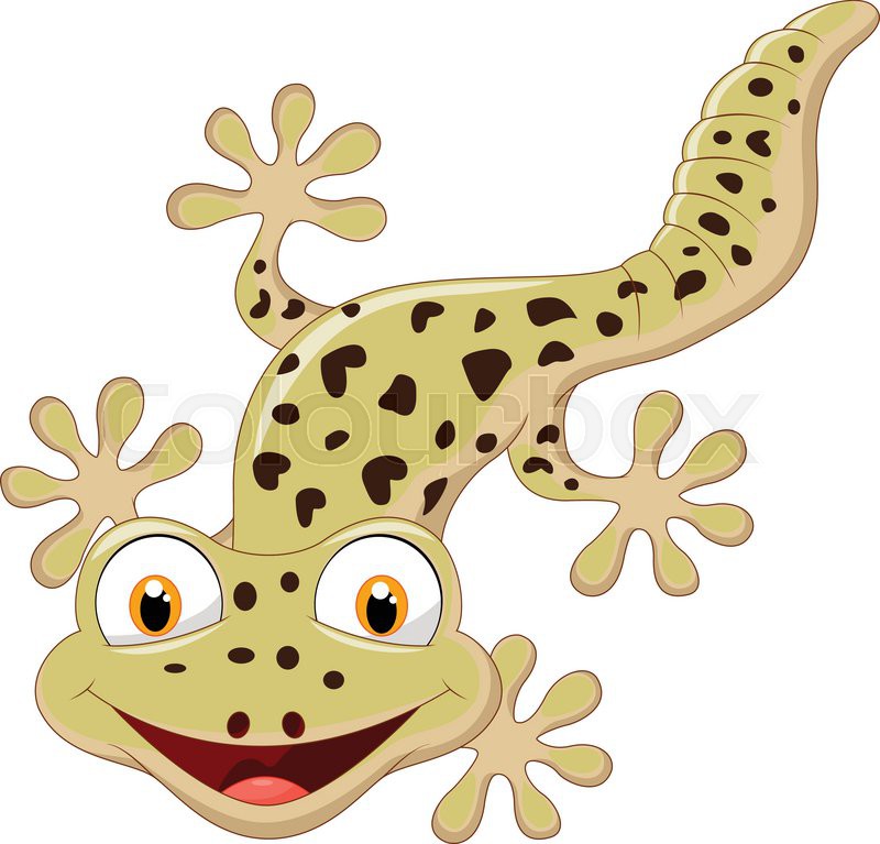 800x767 Vector Illustration Of Cartoon Smiling Gecko Stock Vector