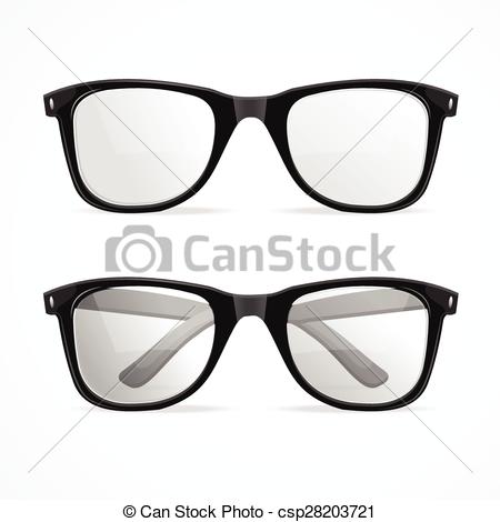 450x470 Vector Glasses. Vector Illustration Metal Framed Geek Glasses