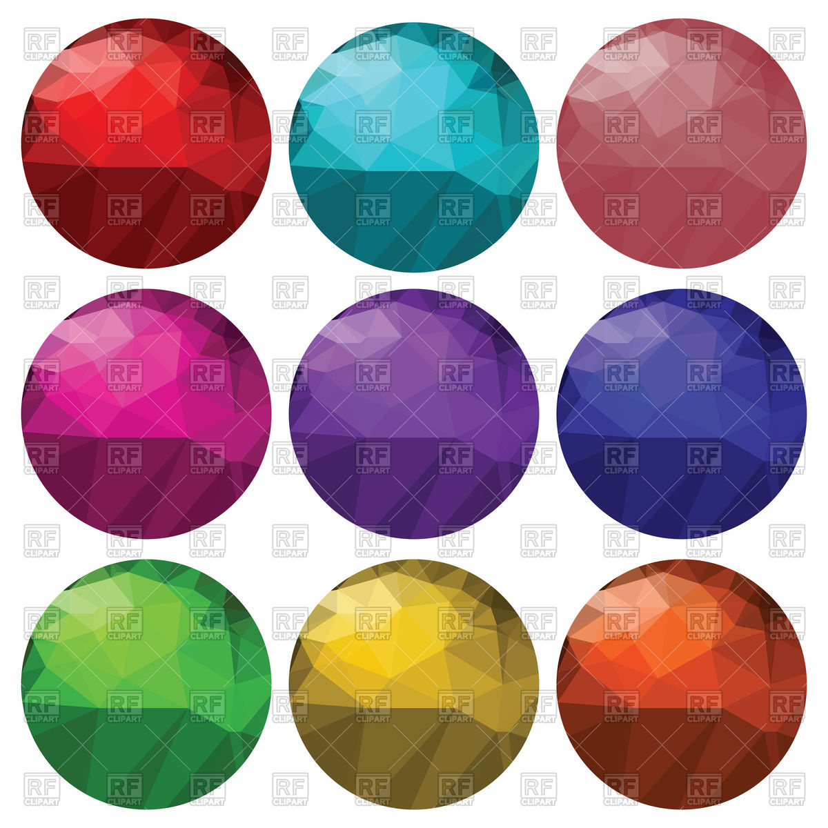 1200x1200 Round Gems Vector Image Vector Artwork Of Design Elements