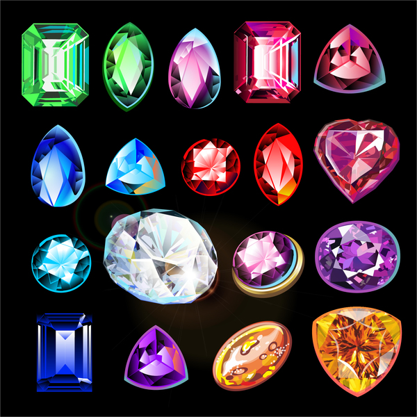 600x600 Colored Gem Vector Illustration Free Download