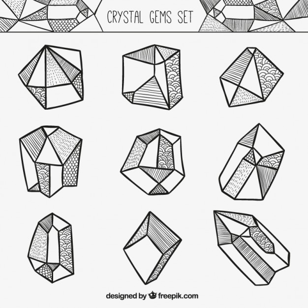 626x626 Crystal Gems Set Vector Premium Download