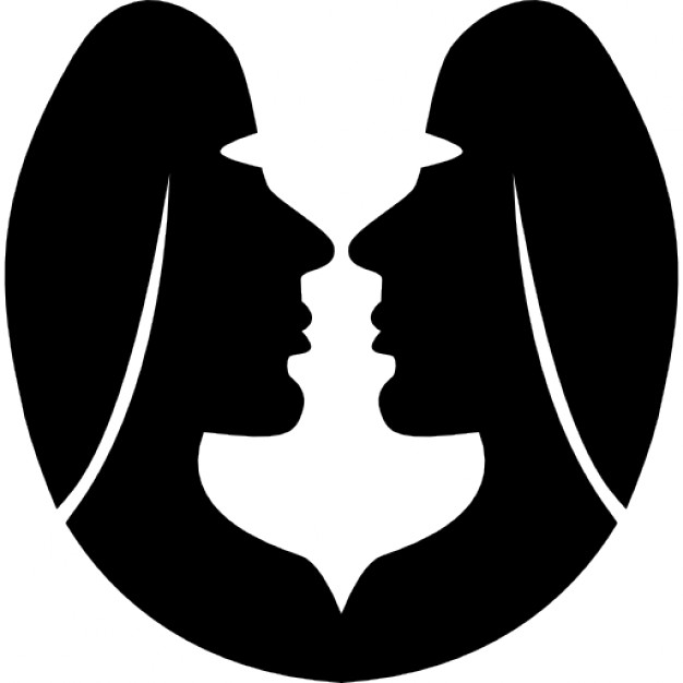 626x626 Gemini Zodiac Symbol Of Two Twins Faces Icons Free Download