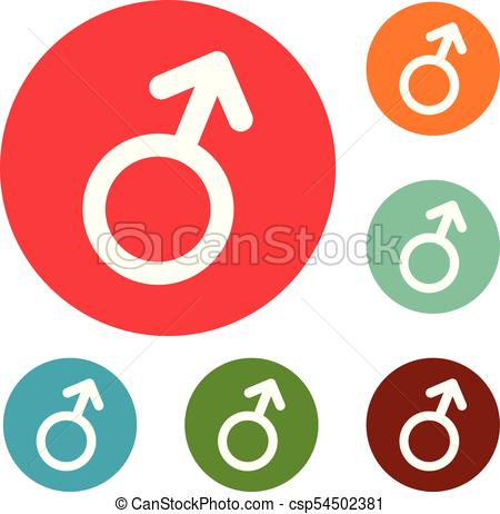 450x462 Male Gender Symbol Icons Circle Set Vector Isolated On White