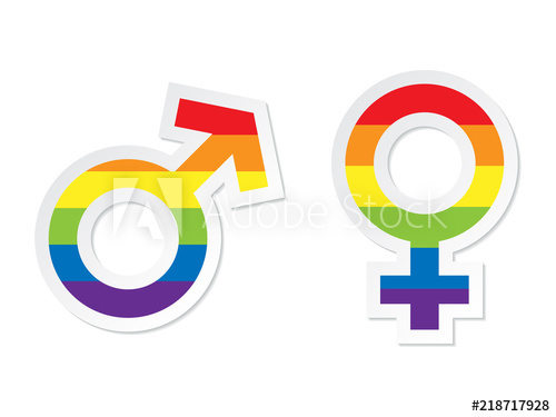 500x375 Rainbow Male And Female Gender Vector Paper Labels