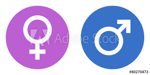 500x250 Male Female Gender Vector Icons