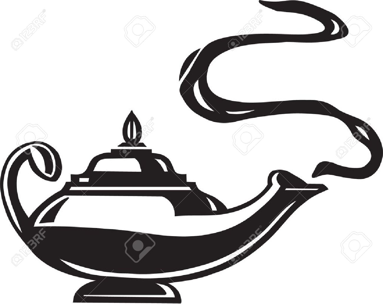 1300x1034 Genie Lamp Drawing