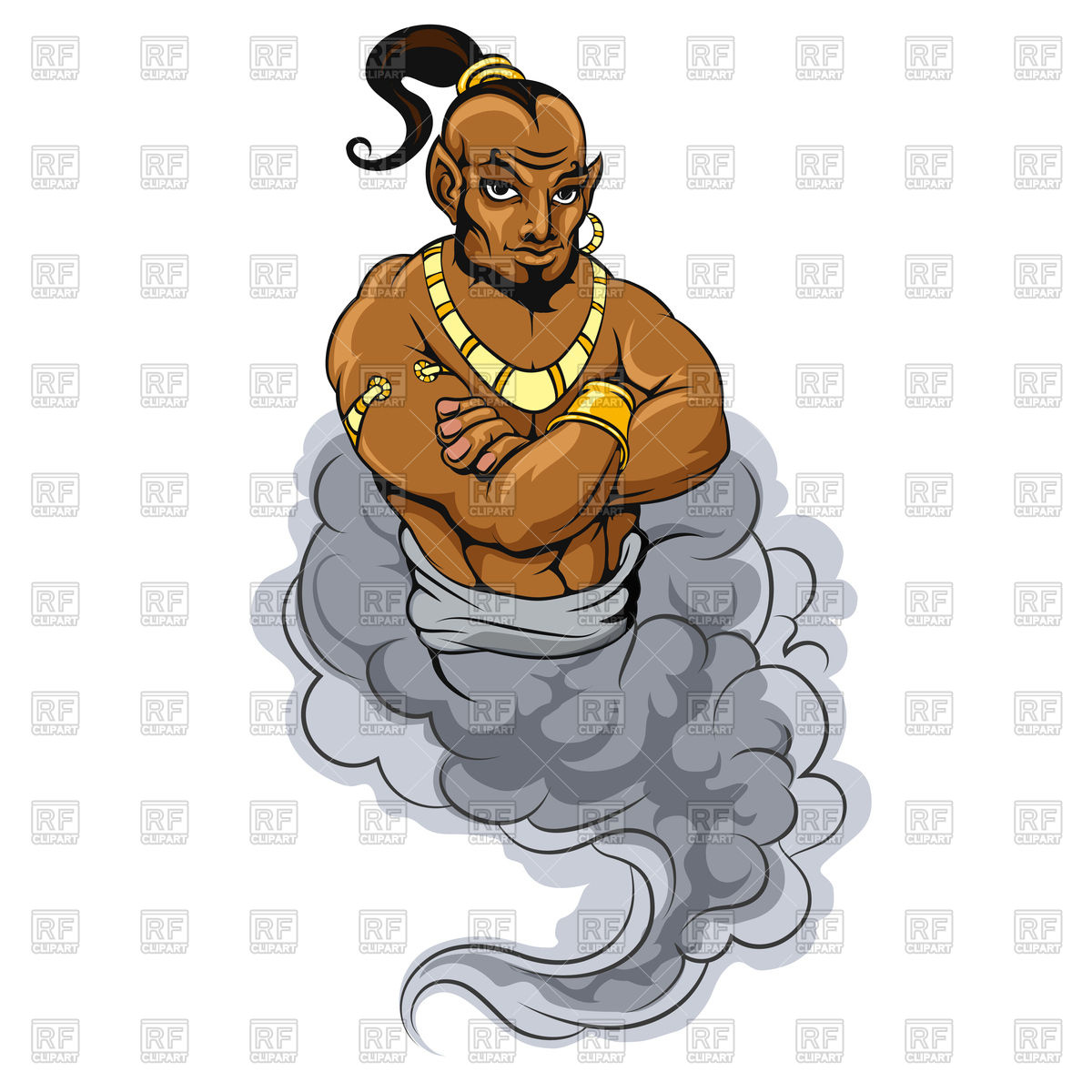 1200x1200 Genie Coming Out Of Magic Lamp Vector Image Vector Artwork Of