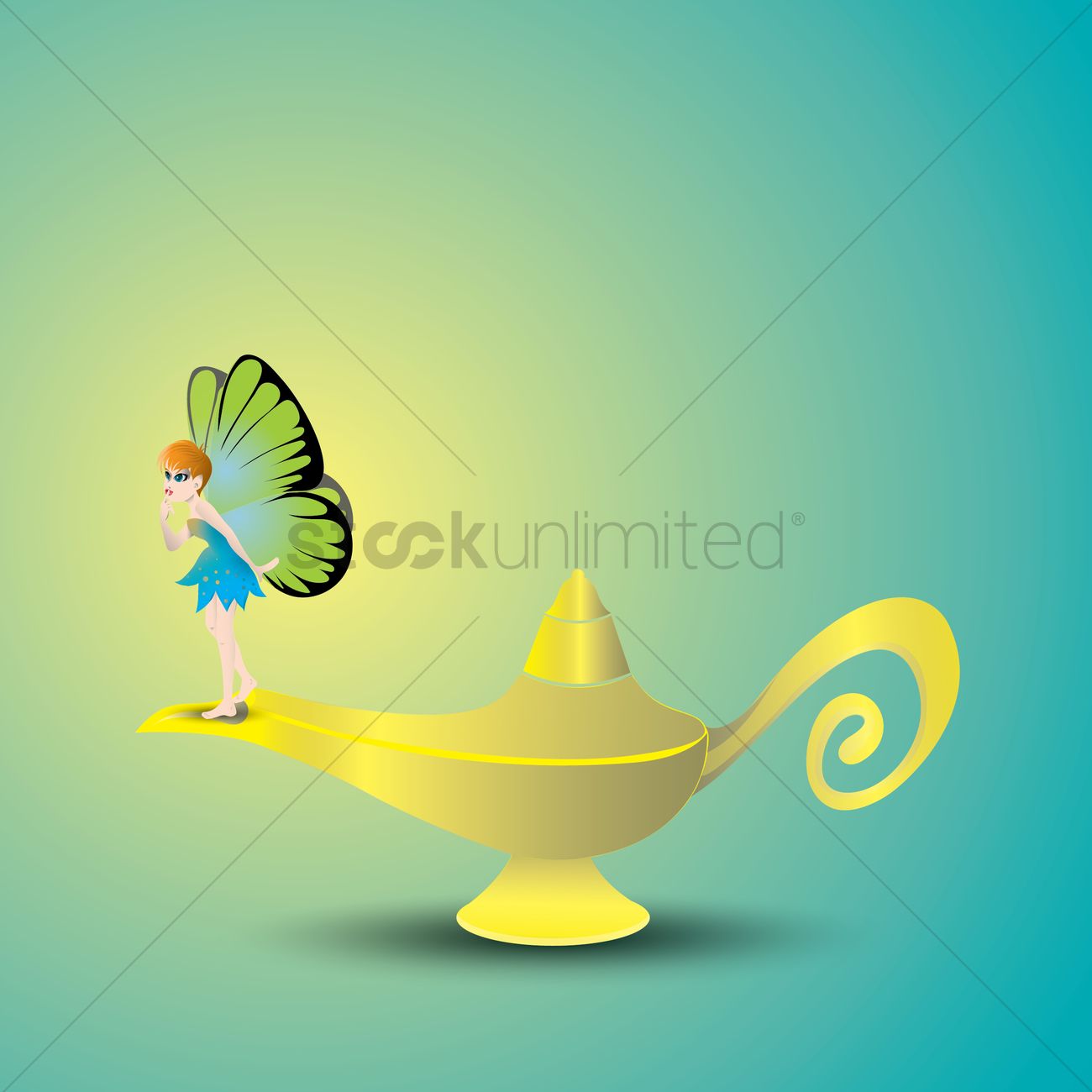 1300x1300 Genie Lamp Vector Image
