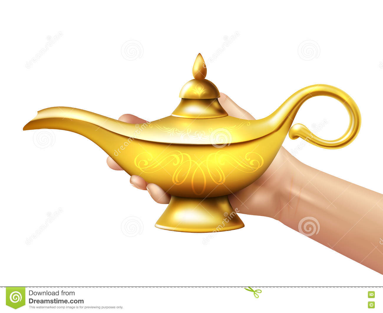 1300x1065 Aladdin Lamp And Hand Illustration Stock Vector, Cartoon Genie