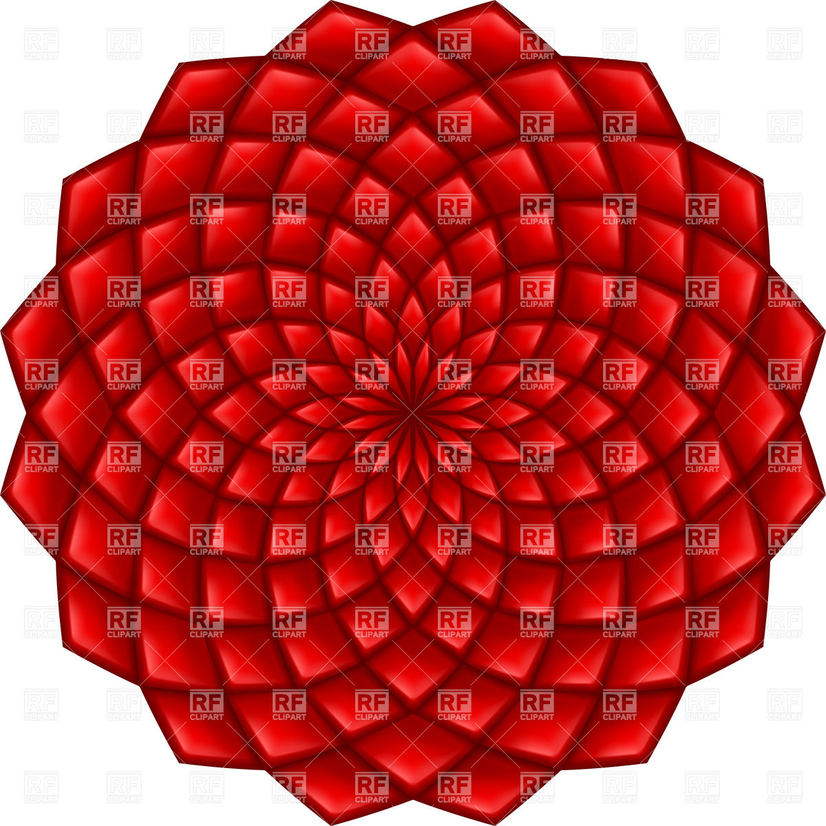 1200x1200 Abstract Red Mosaic Geometric Flower Vector Image Vector Artwork