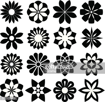 420x408 Graphic Flower Vector Clipart Collection
