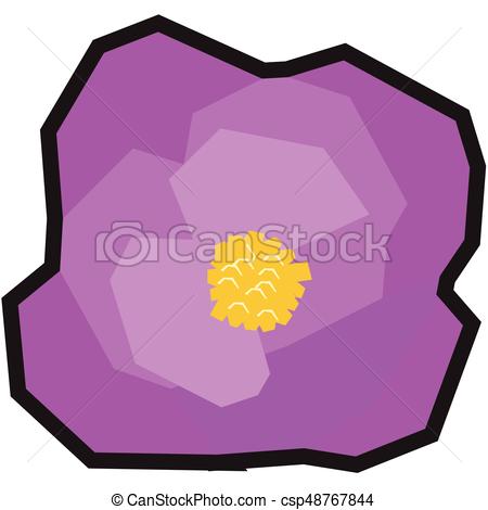 450x470 Isolated Geometric Flower On A White Background, Vector Illustration.