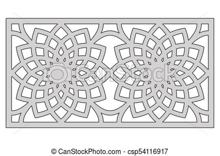 450x319 Template For Cutting. Geometric Flower Pattern. Laser Cut. Ratio 1