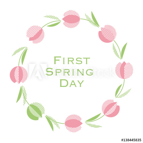 500x500 Decorative Tulip Flower Vector Illustration. Geometric Floral