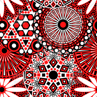 400x400 Floral Seamless Pattern With Stylized Geometric Flowers Vector