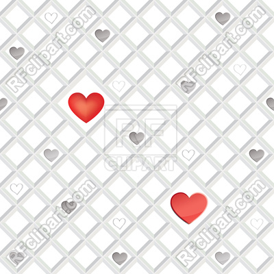 400x400 Geometric Heart Seamless Pattern. Valentine Day Ornament Vector