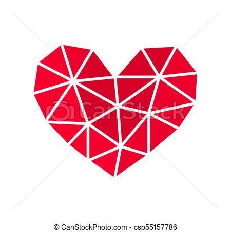 450x453 Geometric Heart Shape Icon. Vector Illustration.