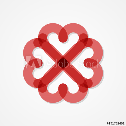 500x500 Geometric Heart Symbol. Flat Design, Vector Illustration