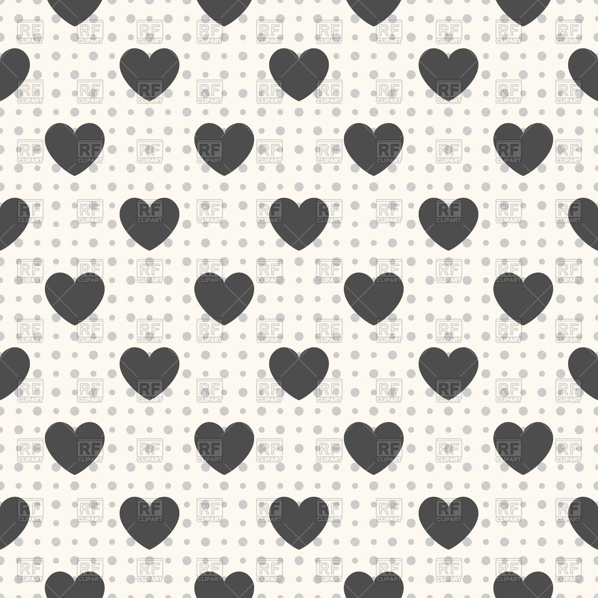 1200x1200 Seamless Geometric Pattern With Black Hearts Vector Image Vector