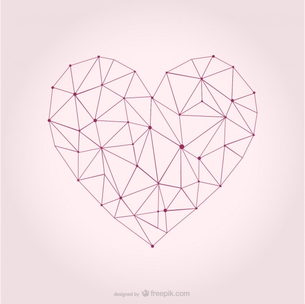626x623 Sketchy And Polygonal Heart Vector Free Download