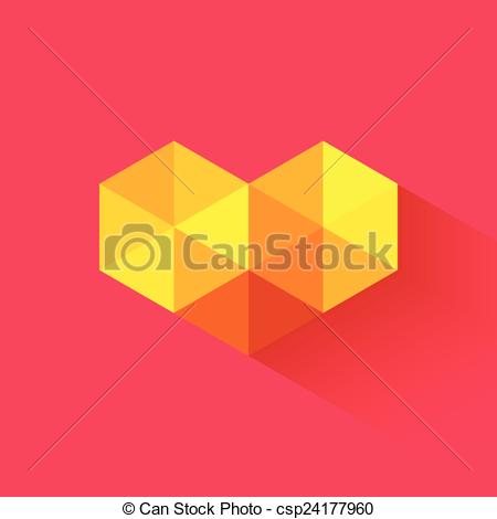 450x470 Vector Triangle Geometric Heart. Vector Triangle Geometric Mosaic