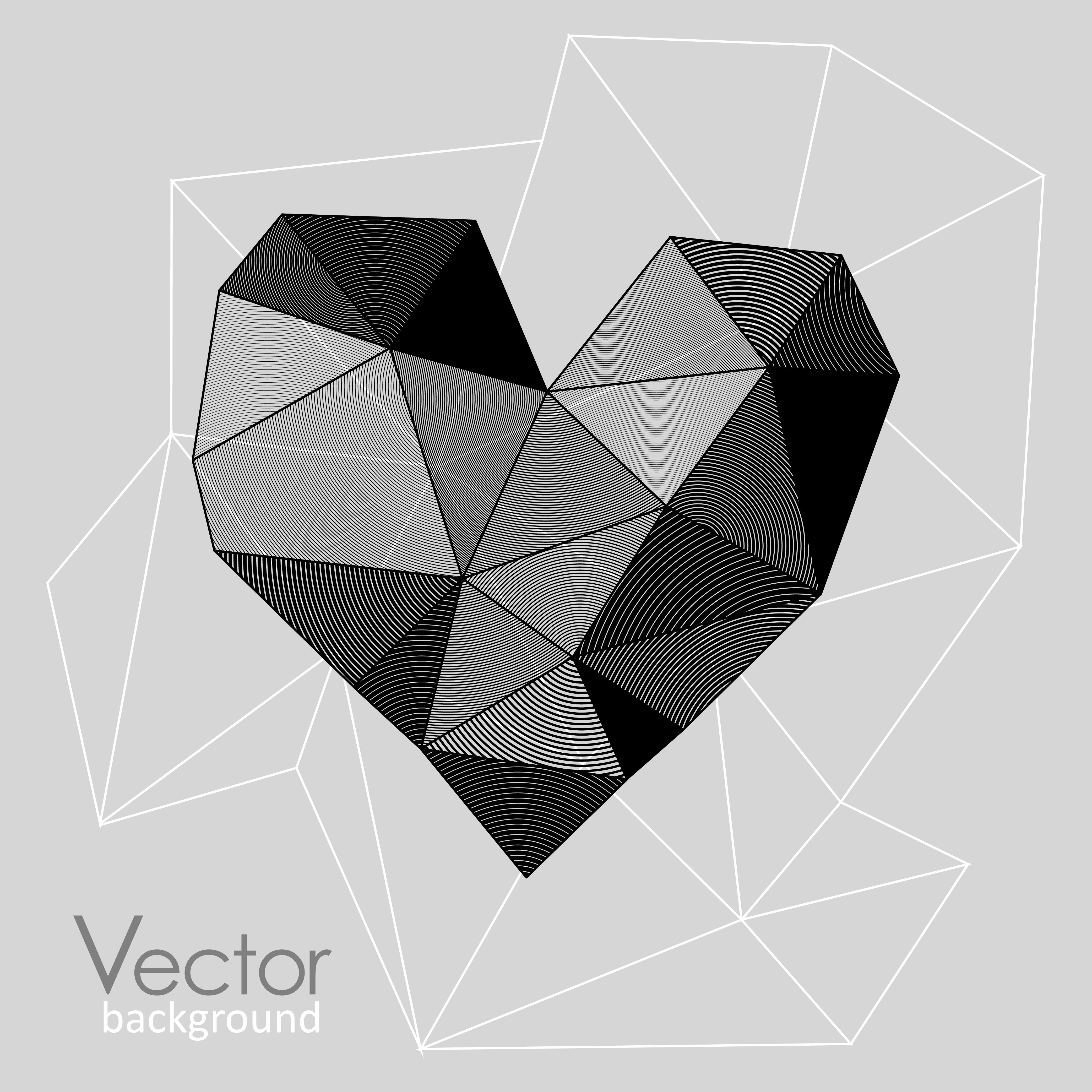 4167x4167 Geometric Heart Of Triangles Heart, Love Geometric