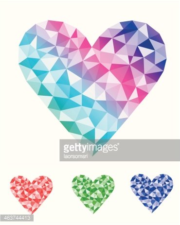 370x463 Colorful Abstract Geometric Heart Vector Stock Vectors