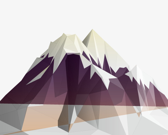 572x461 Geometric Purple Cartoon Snow Mountain, Geometric Vector, Cartoon