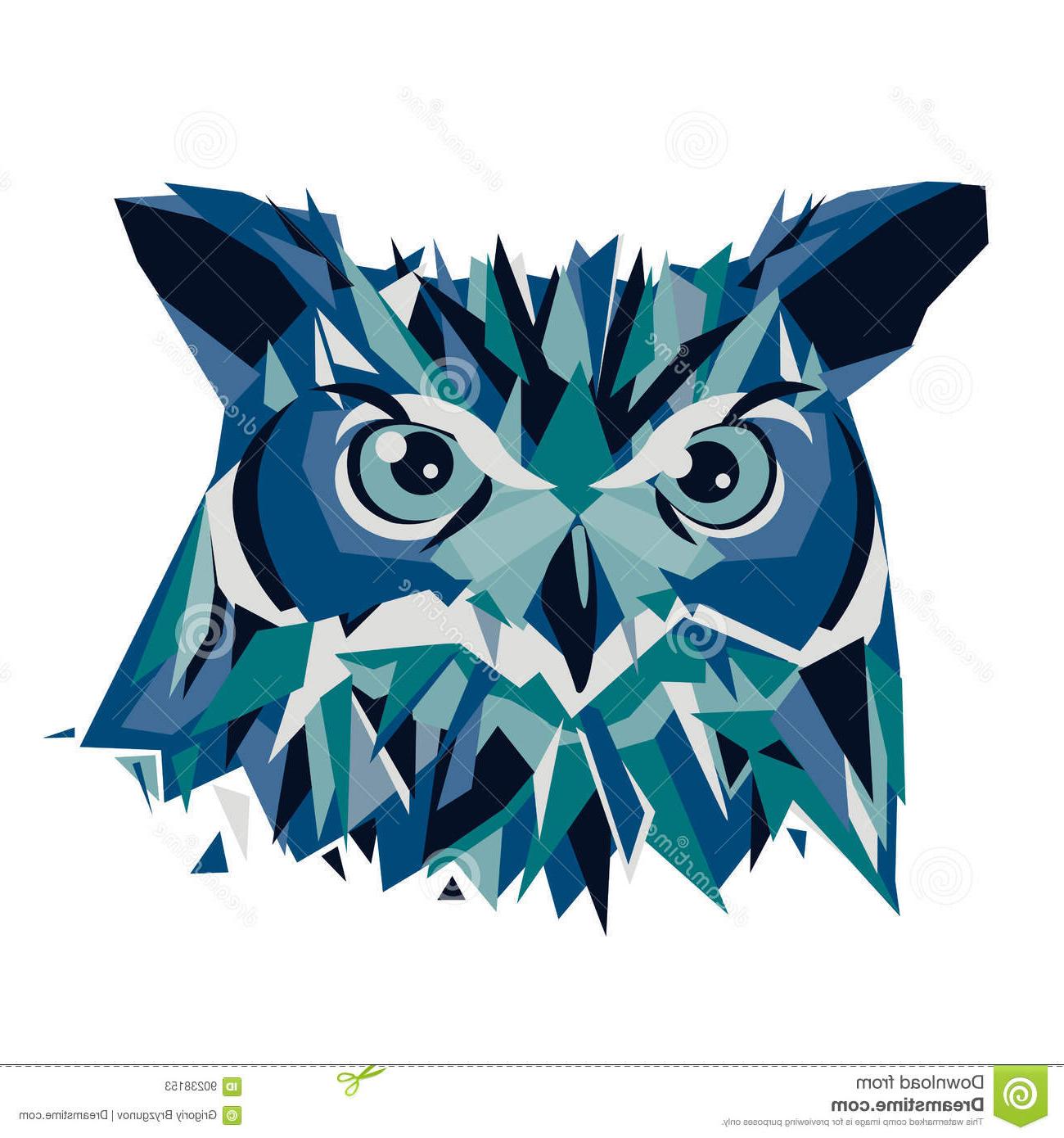 1300x1390 Hd Owl Head Vector Isolated Geometric Modern Illustration Library