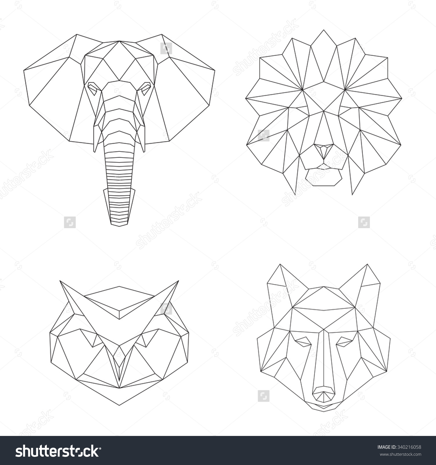 1500x1600 Geometric Owl Clipart