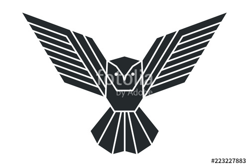 500x334 Geometric Owl Logo Or A Sketch Of The Tattoo Stock Image And