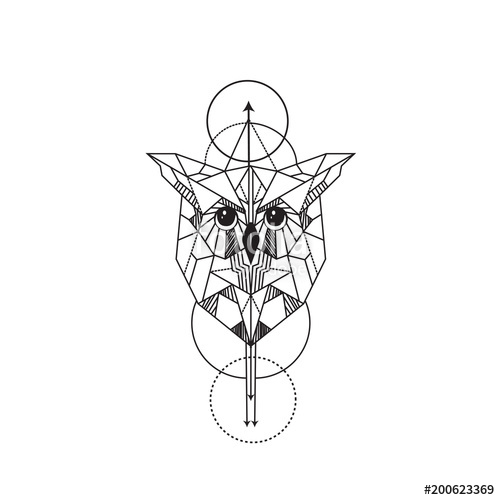500x500 Geometric Owl Tattoo Designs Stock Image And Royalty Free Vector