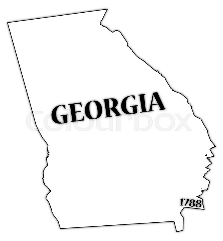 738x800 Georgia Outline Vector A State With The Date Of Statehood Isolated