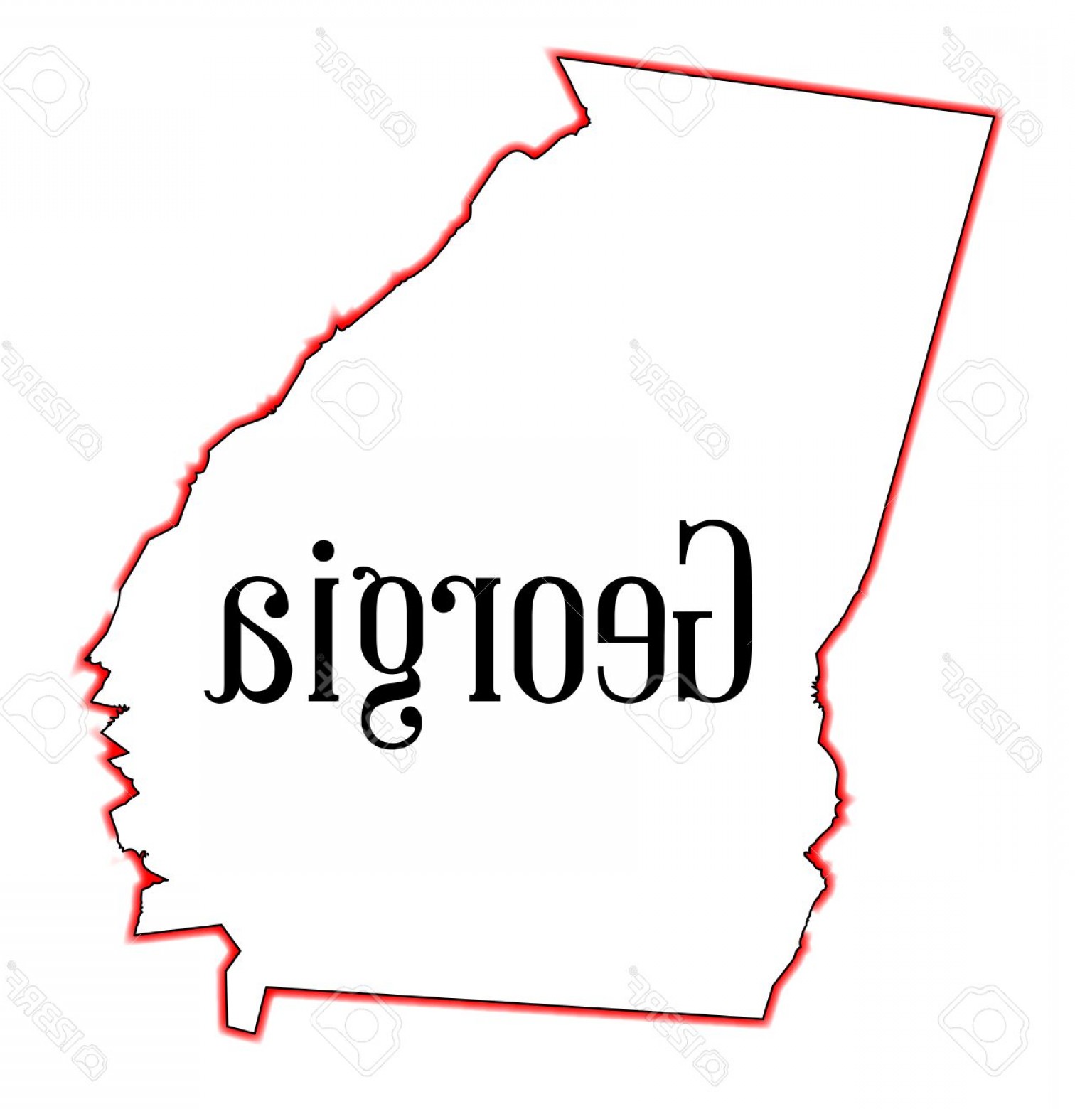 1512x1560 Photostock Vector State Map Outline Of Georgia Over A White