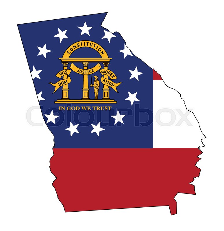 775x800 State Map Outline Of Georgia Over A White Background With Map