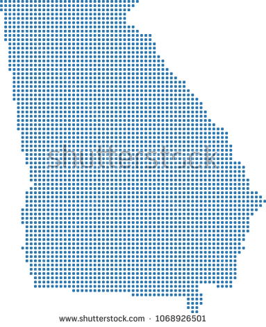 383x470 Georgia State Map Outline Georgia State Usa Map Dots Vector Stock