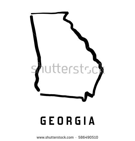 450x470 Georgia Outline Vector State Map Smooth Simplified Stock Royalty
