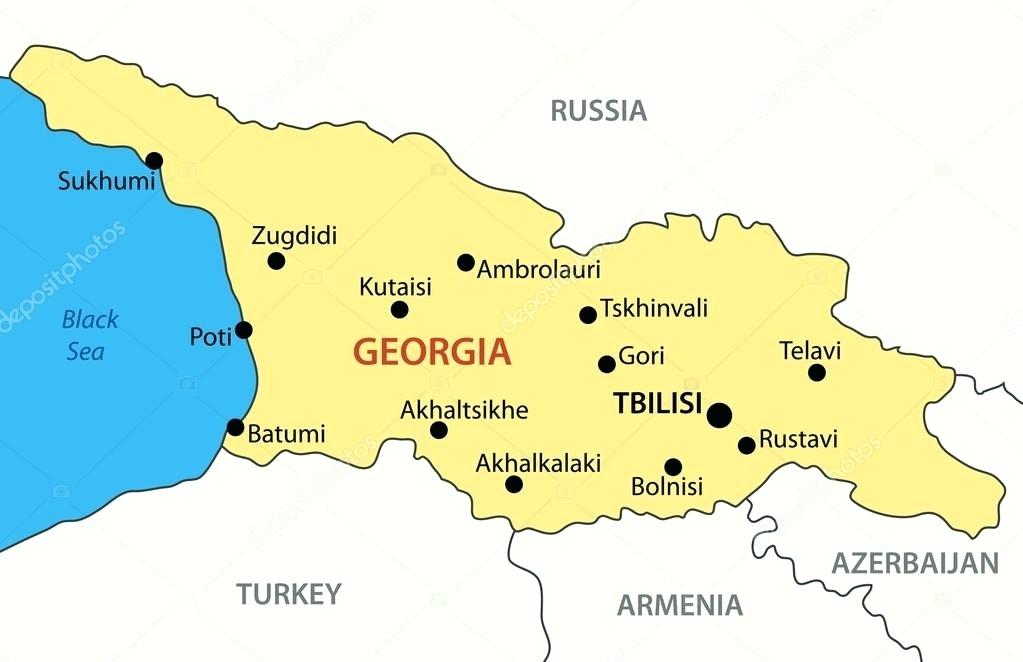 1023x662 Maps Georgia Map Country Vector By Europe. Georgia Map Country