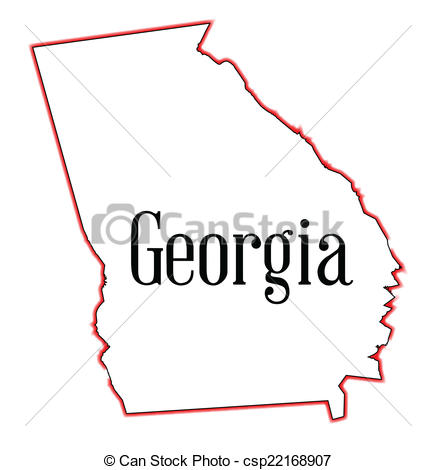 436x470 Georgia Outline Vector State Map Of Over A White Background