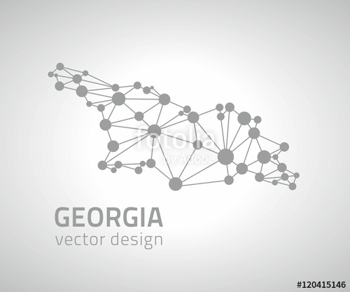 500x417 Georgia Grey Dot Vector Outline Map Stock Image And Royalty Free
